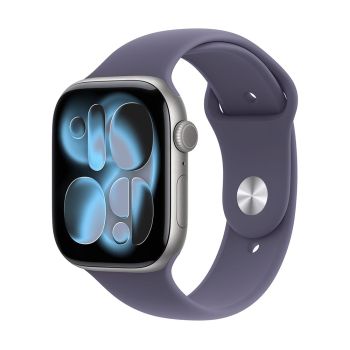 Apple Watch Series 11, 42 mm, Space Gray Aluminum Purple Fog Sport Band S/M